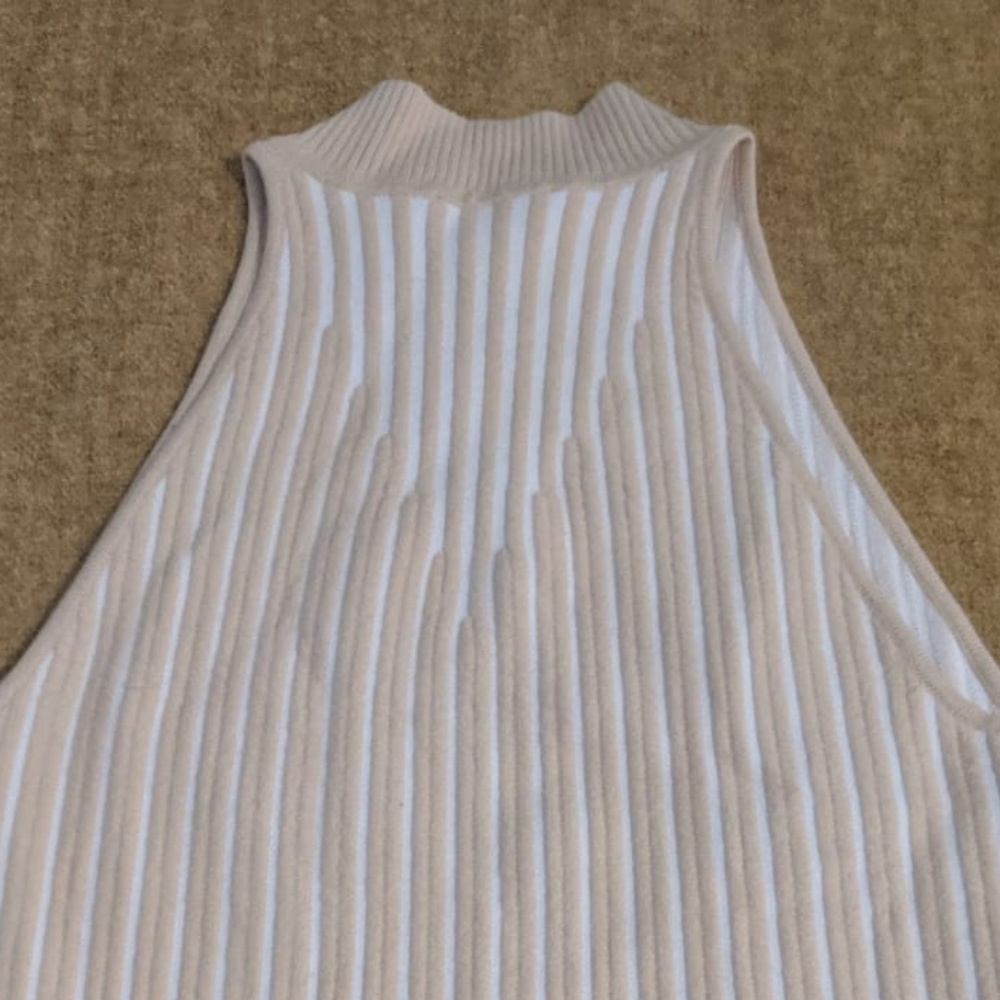 Bebe Striped Ribbed Sweater Turtle Neck - Picture 4 of 6